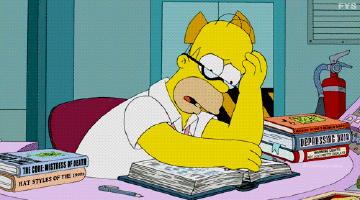 gif of Homer Simpson reading hard